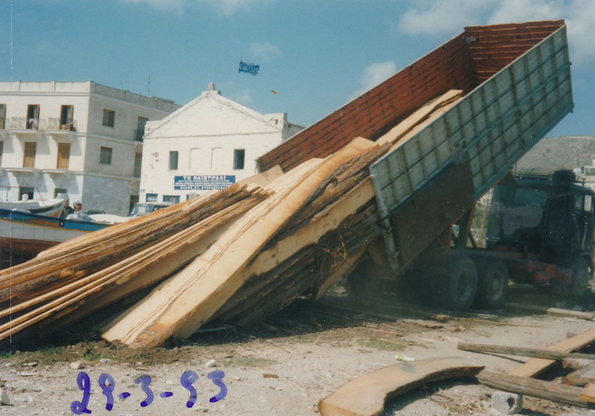 Lumber delivery, Fouskis boatyard