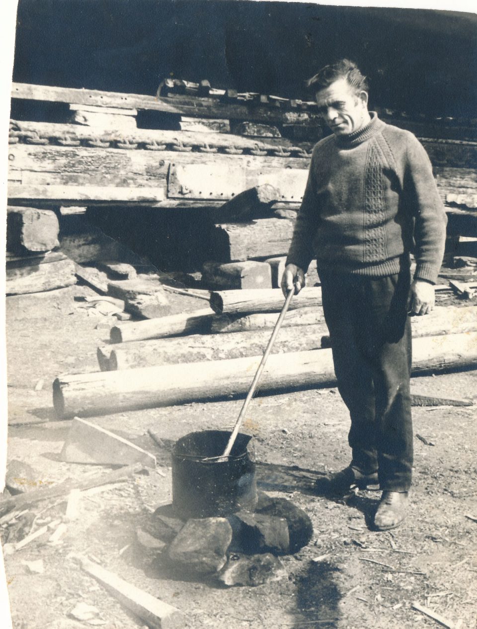 Kyriakos Polidoulis preparing ramp lubricant 