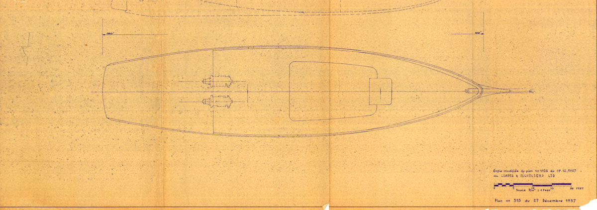 Blueprint of Andreas Embiricos’s boat